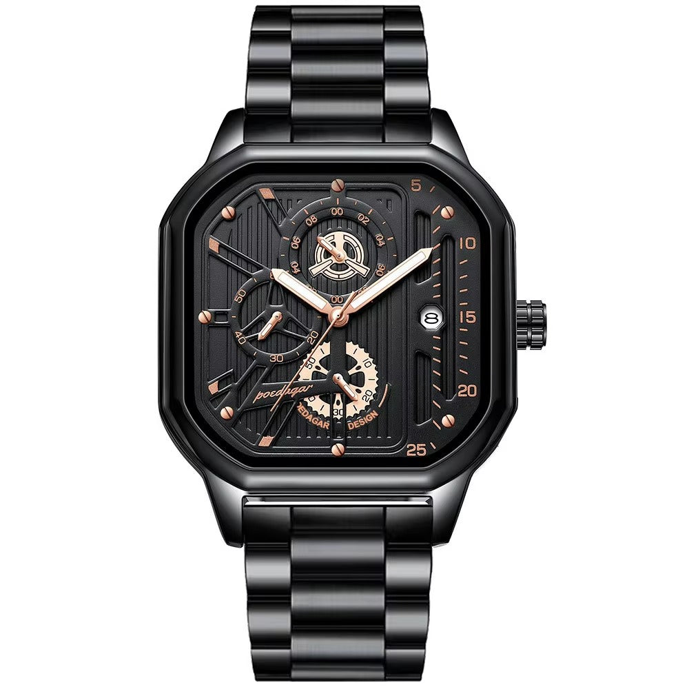 Luxury Men's Square Watch With Box